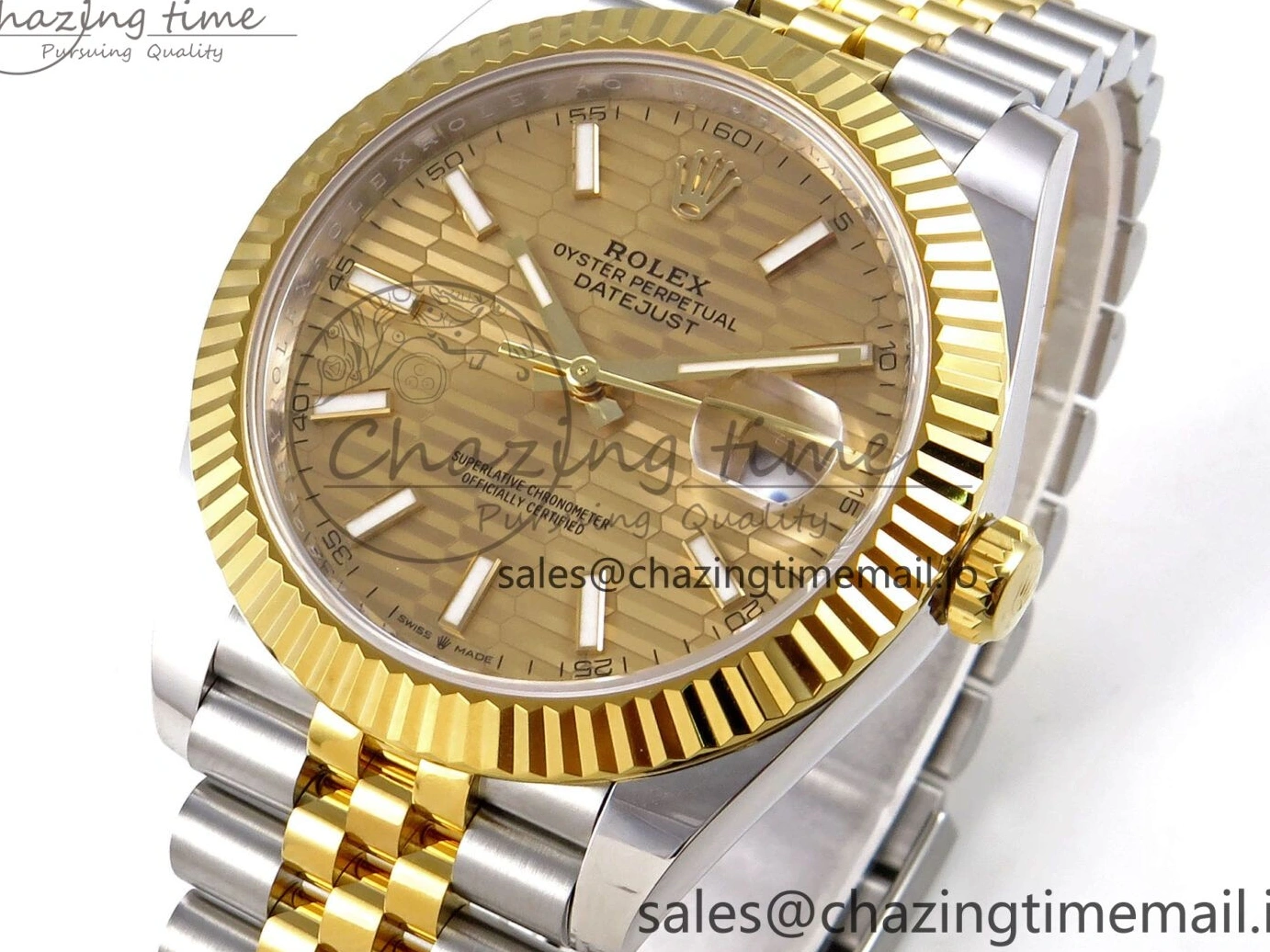 0105 Attractive DateJust 41 SS YG ARF 1:1 Best Edition 904L Steel YG Textured Stick Dial on Jubilee Bracelet SH3235 (Gain Weight) 1226